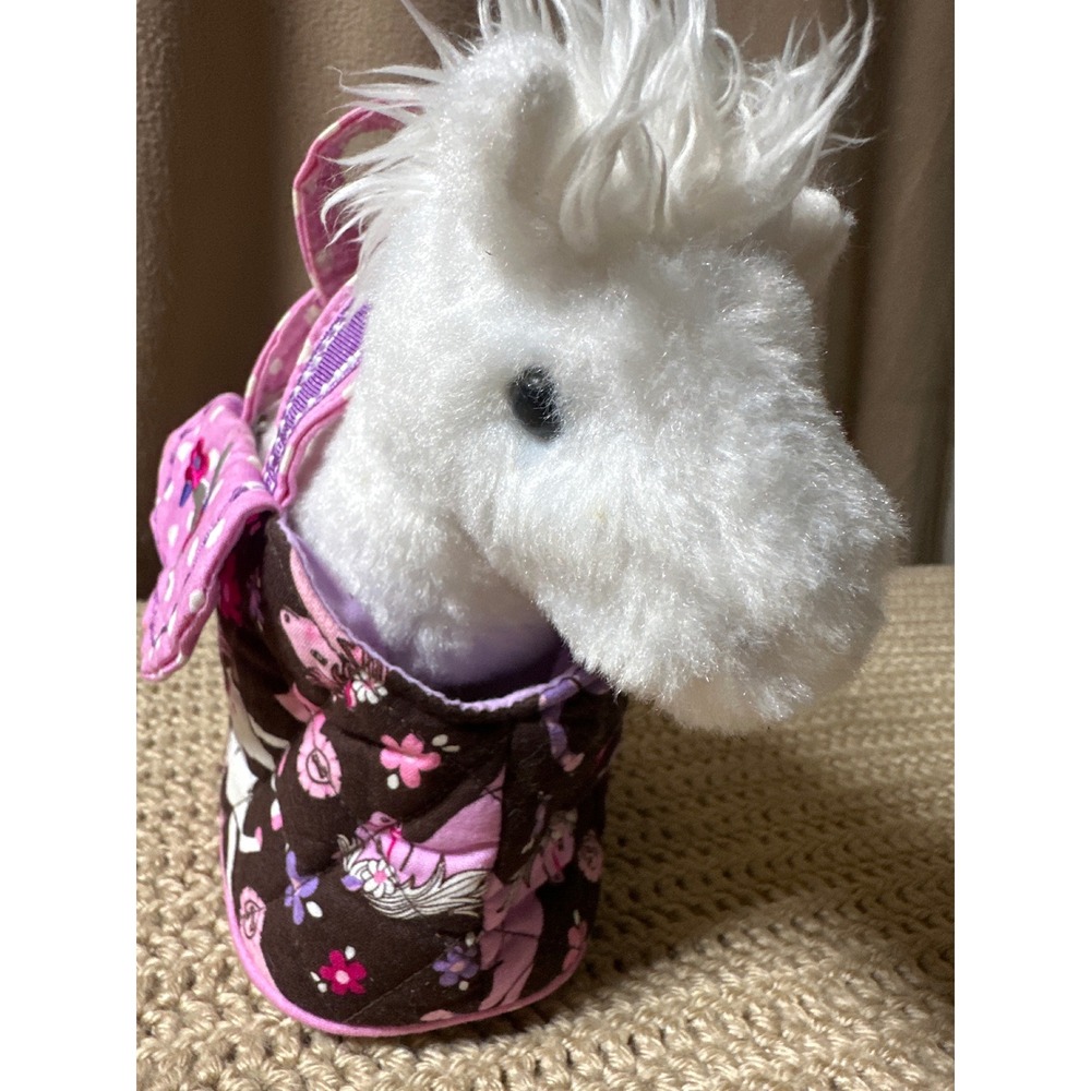 Douglas Sassy Pet Saks White Horse Plush with Quilted Horseshoe Carrying Bag - Picture 5 of 10